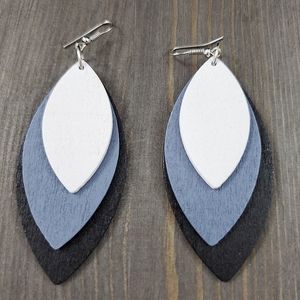 Medium to large wood earrings
